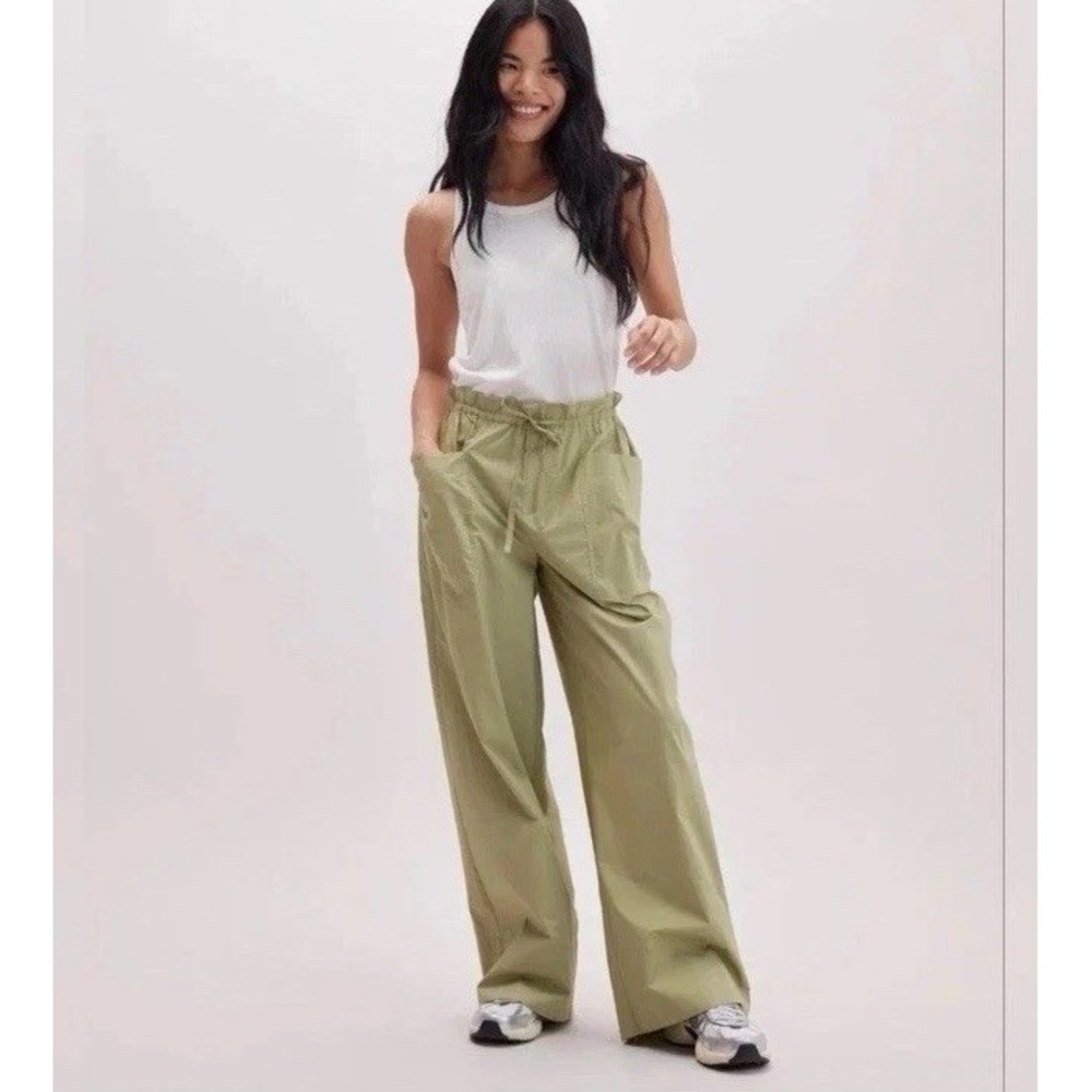 Richer Poorer Weekend Poplin Cotton Pants Green Ground Trousers Small NWT